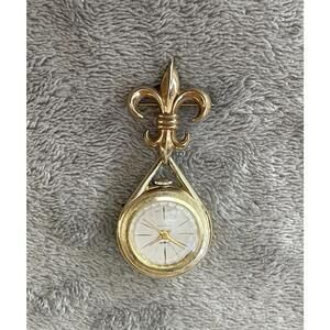 VTG Sheffield Watch W/ 1/20 12K G.F. Gold Filled Fleur-de-lis BROOCH PIN !!